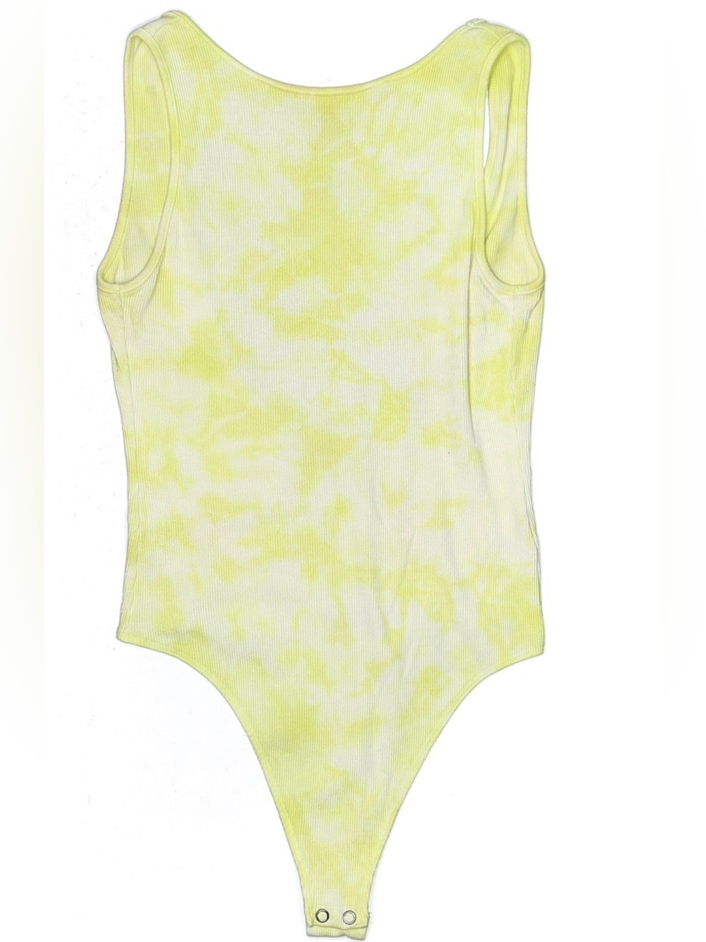 Aerie Yellow Tie-Dye Ribbed Scoop-Back Thong Bodysuit - Size XL